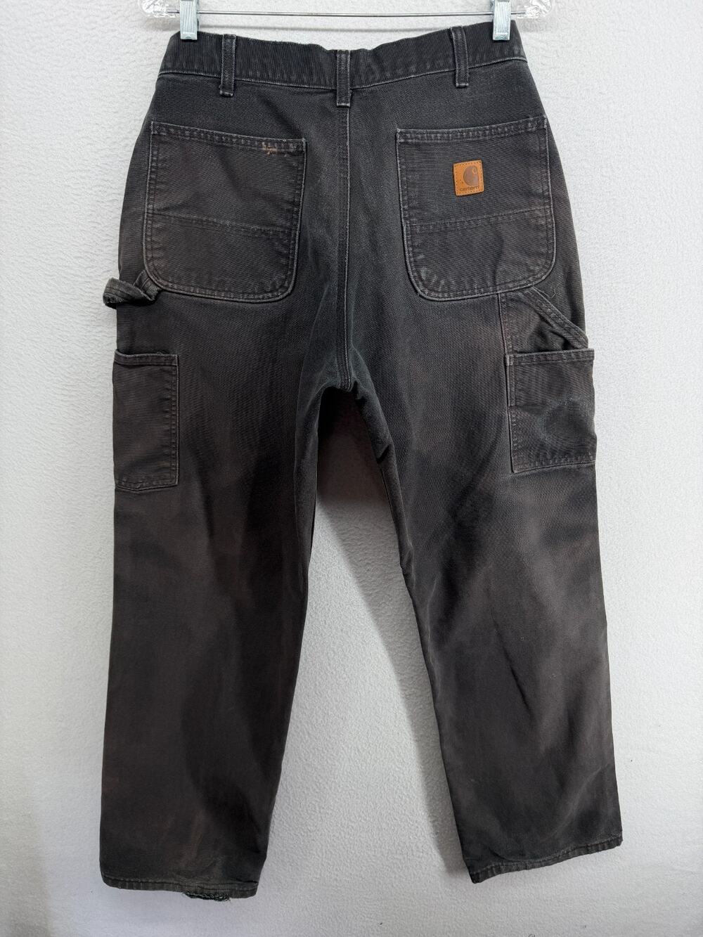 CARHARTT Pants Mens 33x32 B11 Washed Duck Utility Carpenter Cargo Cotton Black